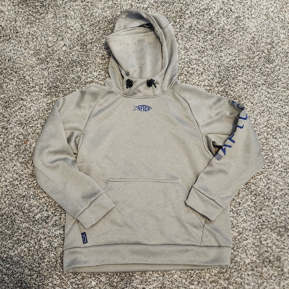Gray kids AFTCO Hoodie SIZE SMALL
